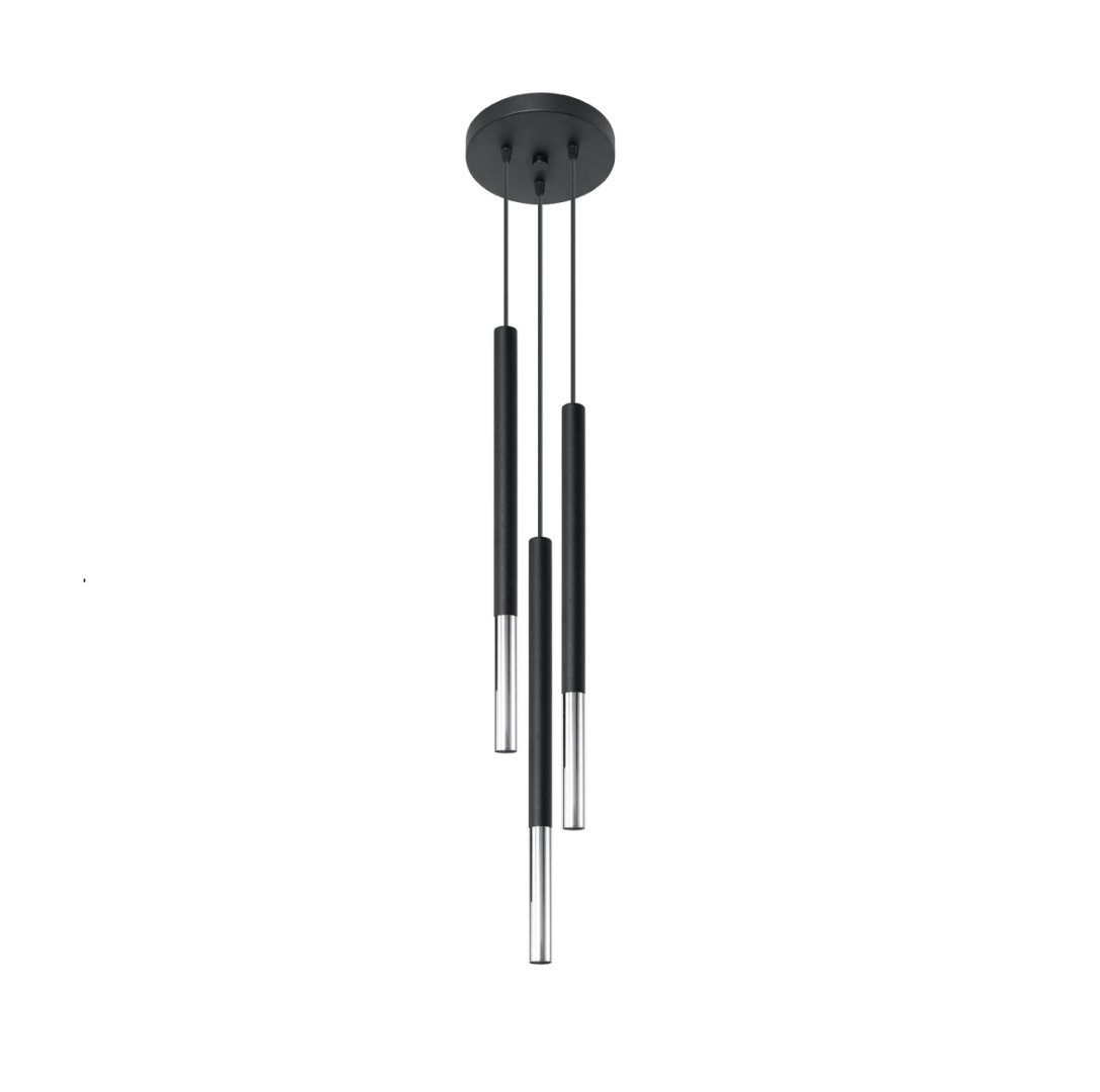 LAMPA NAD STÓŁ, TUBY SUFITOWE CZARNY CHROM MOZAICA 3P (SL.SL.0887)