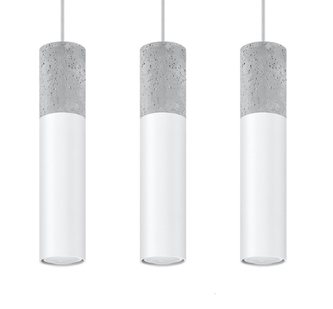LAMPA WISZĄCA TUBY biała BORGIO 3 (SL.0649)