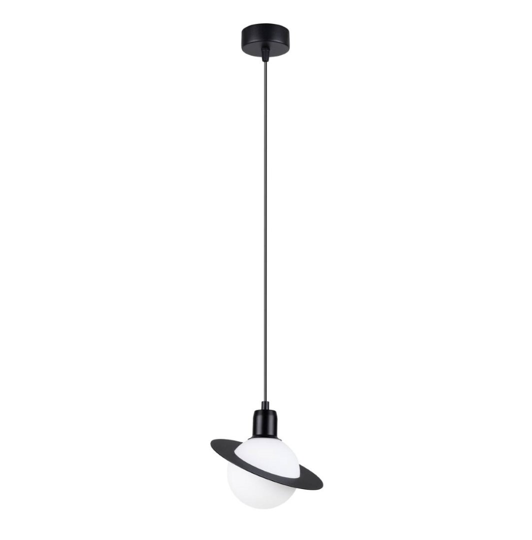 Lampa wisząca biała kula z czarnym pojedyncza 125 cm HYPERION 1xG9 (SL.1358)