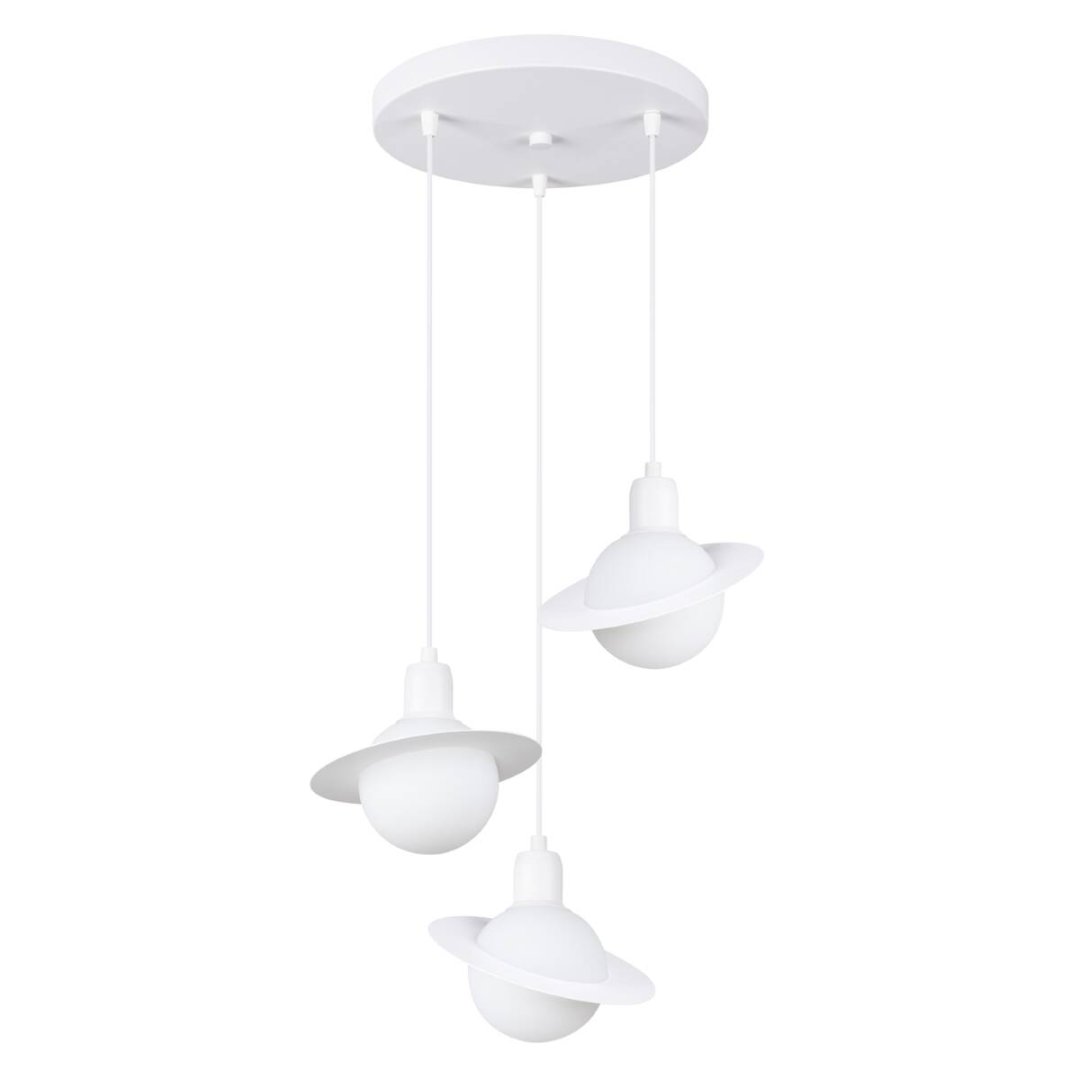 Biała lampa wisząca potrójna 120 cm klosze białe kule HYPERION 3P (SL.1357)