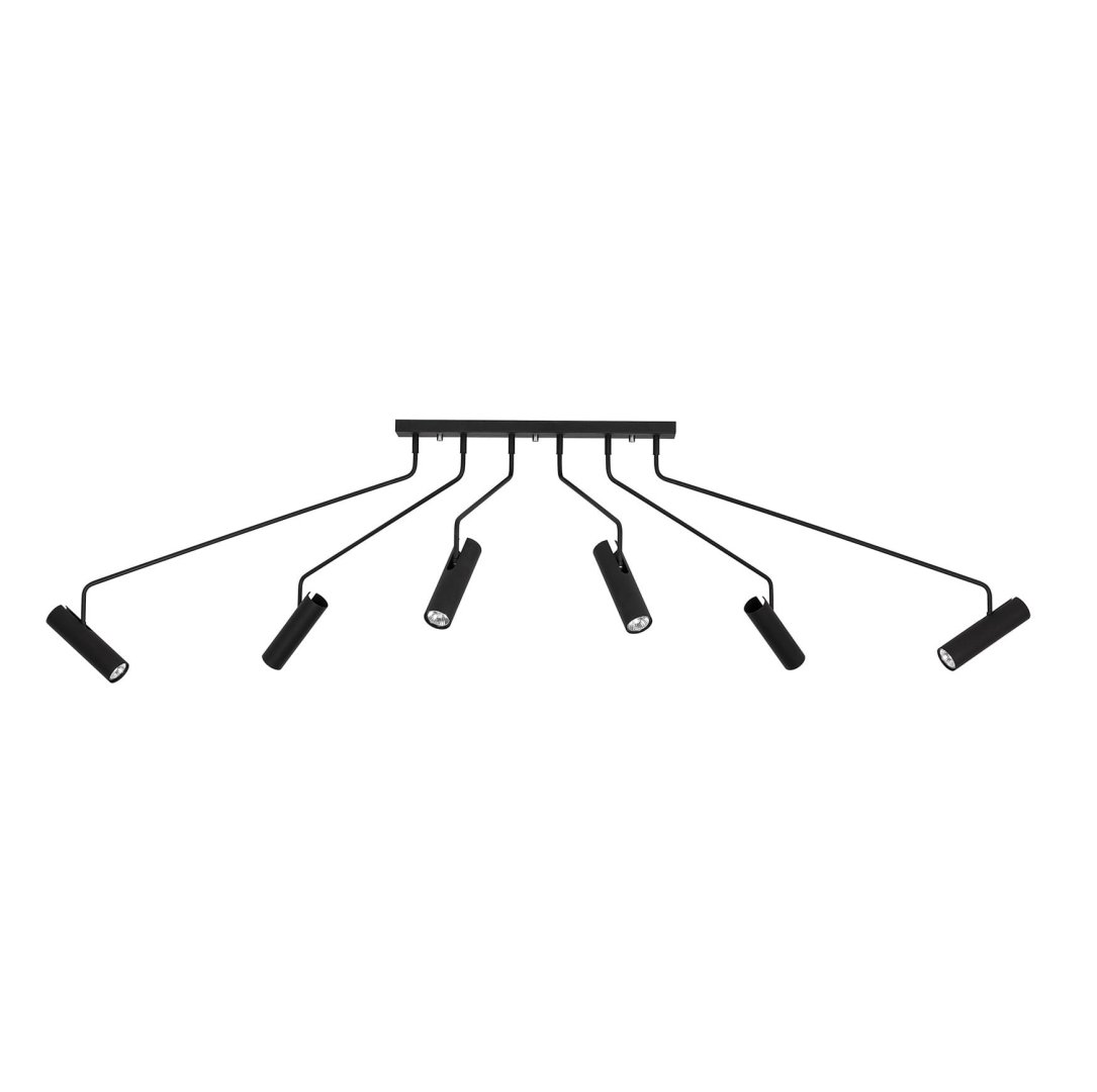 Lampa sufitowa czarna nowoczesna 6xGU10 EYE SUPER