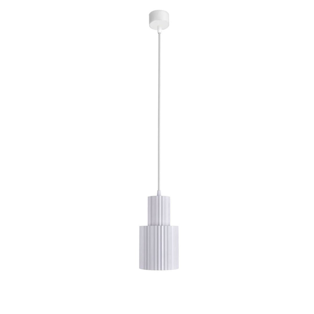 Długa lampa wisząca biała tuba Tokio duża 1xE27