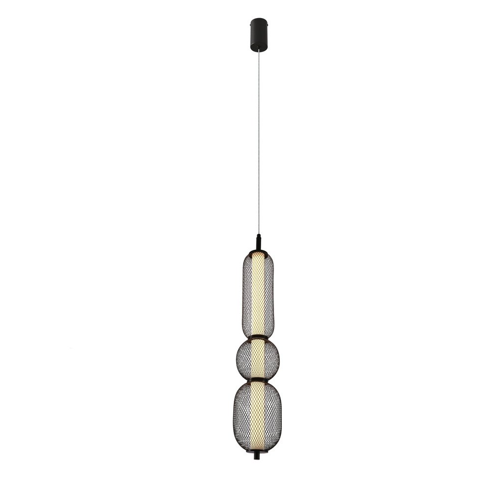 Czarna lampa wisząca pojedyncza LED 150 cm 3000K PUMA (32-35363)