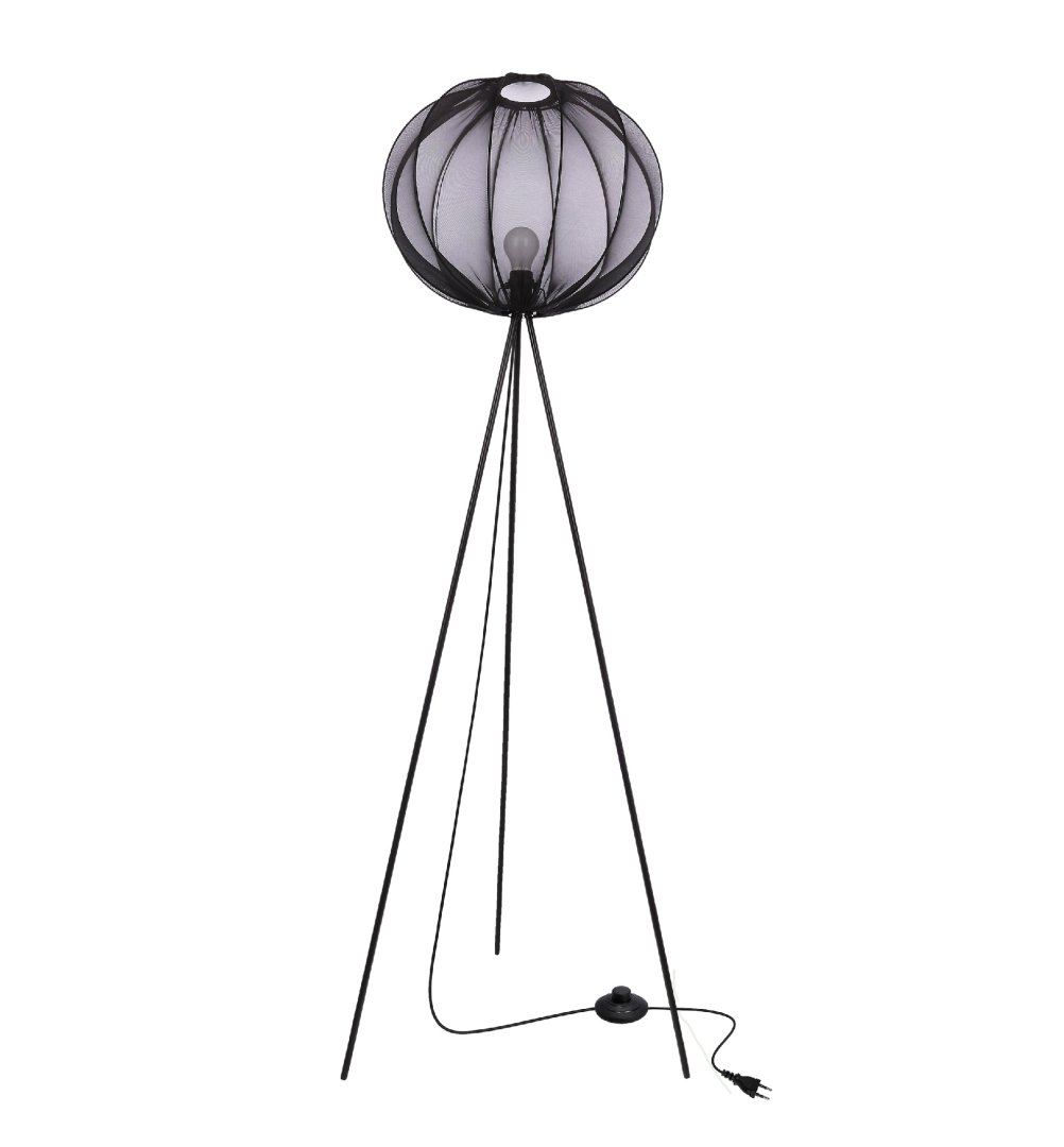 Nowoczesna lampa podłogowa klosz czarny 1xE27 kula MELLOW