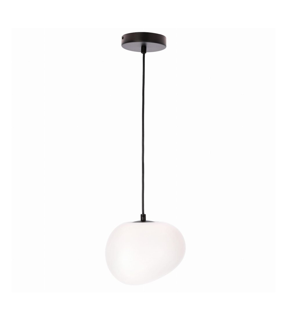 Lampa wisząca biała kula 20 cm nieregularna 1xE27 40W STONES