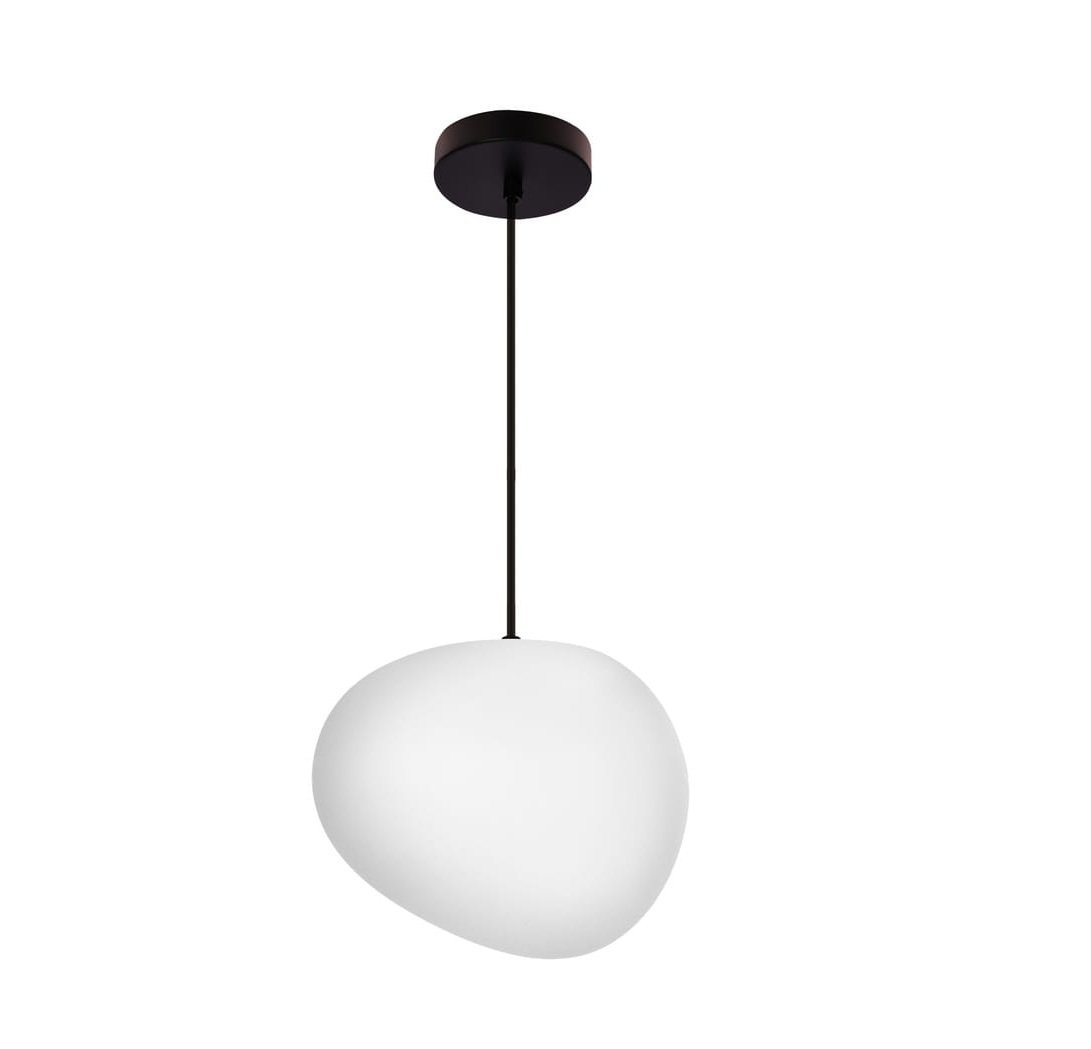 Lampa wisząca biała kula 25 cm nieregularna 1xE27 40W STONES