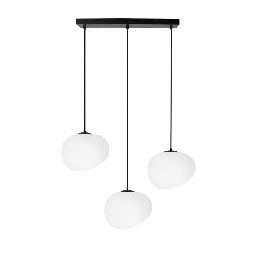 Lampa wisząca potrójna klosze białe kule nieregularne 3xE27 40W STONES