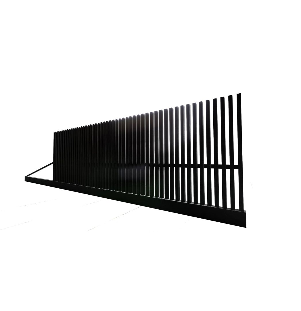 Brama przesuwna 6m, brama grzebieniowa - brama aluminiowa profil BR1106ALGR