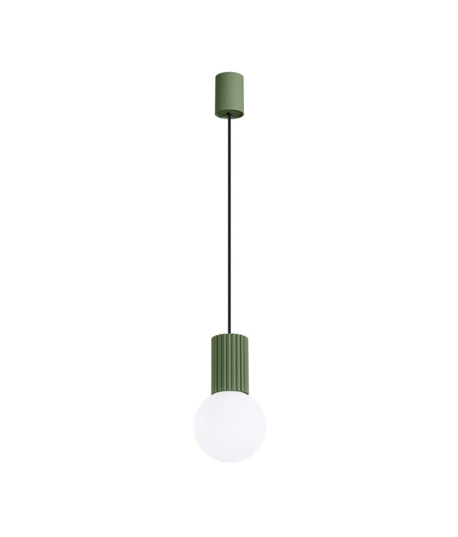 Lampa wisząca pojedyncza HALO zielona oliwka