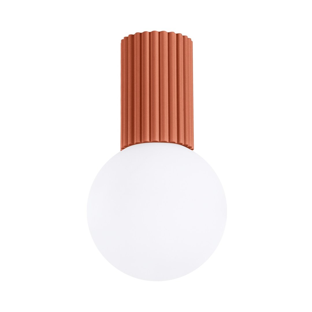 Lampa łazienkowa IP44 aluminium ryflowane HALO ochra czerwona