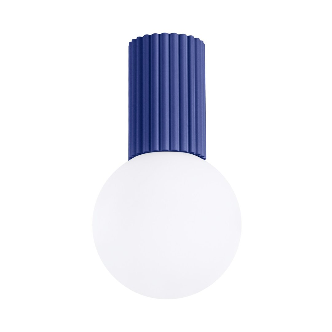 Lampa łazienkowa niebieska IP44 aluminium ryflowane HALO ultramaryna
