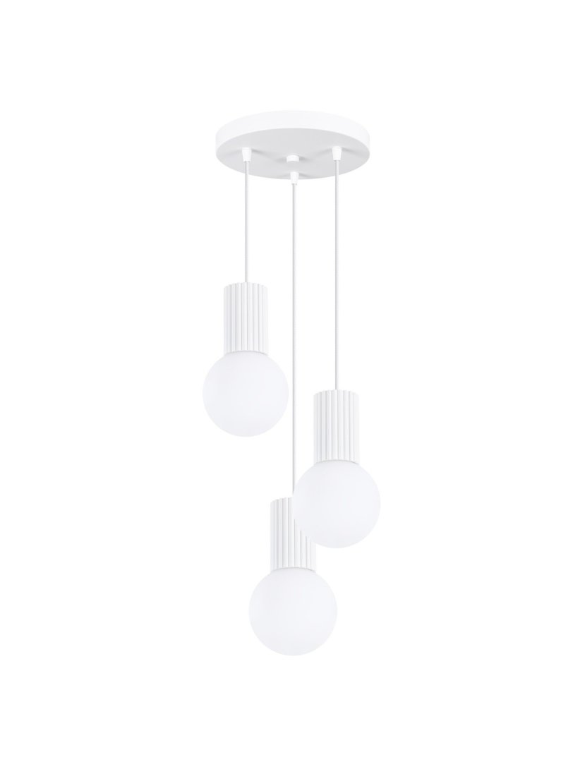 Lampa wisząca biała potrójna HALO