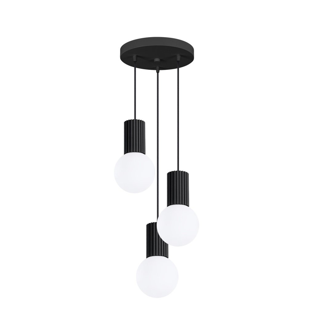 Lampa wisząca czarna potrójna HALO