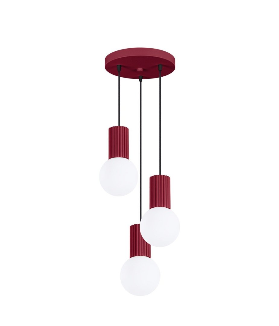 Lampa wisząca potrójna HALO burgund