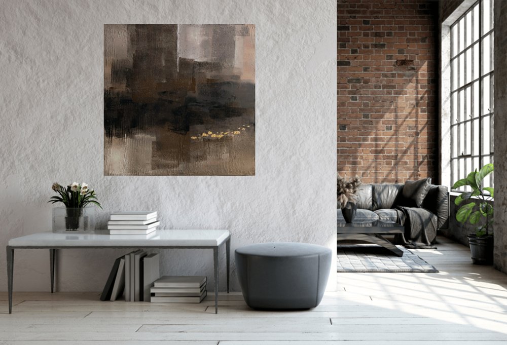 Nowoczesny obraz do salonu ręcznie malowany DARK EMOTIONS