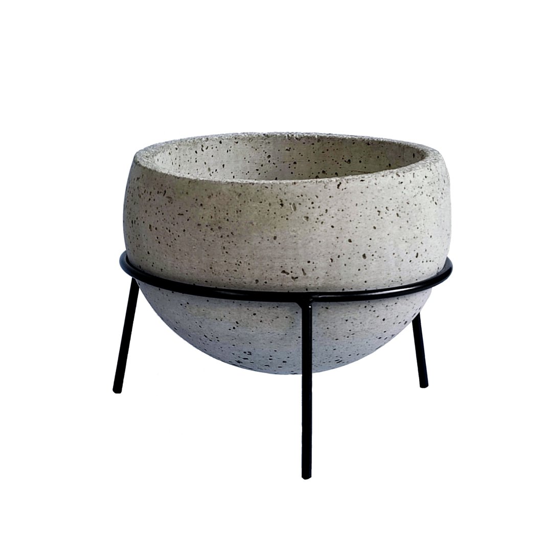 CACTUS kwietnik stojący i doniczka betonowa mała