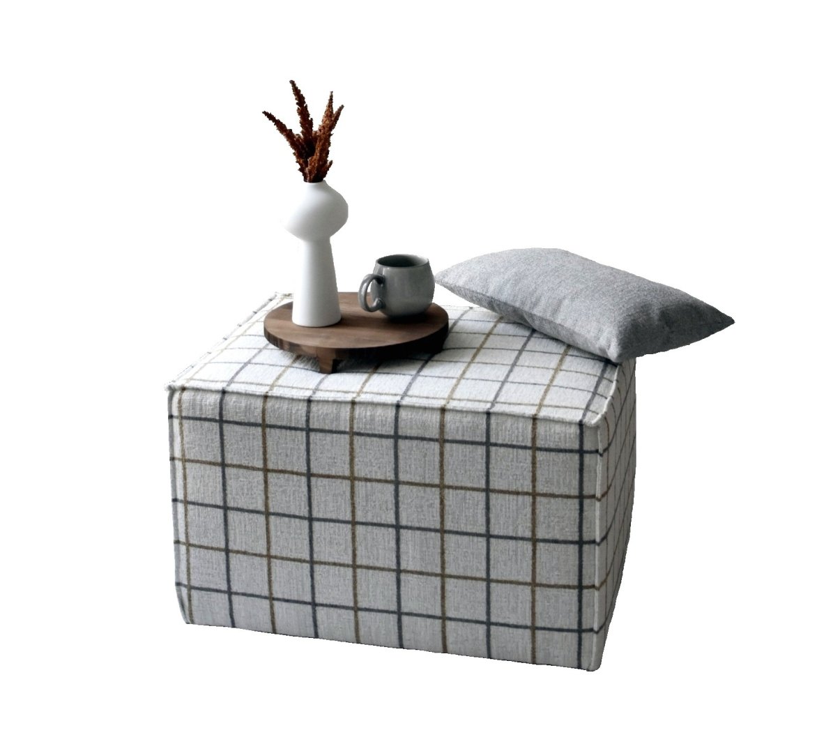 Pufa do salonu prostokątna z lamówką TORI