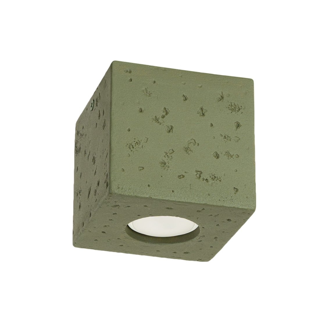 Lampa sufitowa plafon sufitowy beton QUAD zielona oliwka
