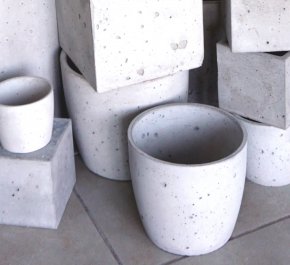 ZESTAW ZONA SX, S, L, M - Okrągłe Doniczki z betonu
