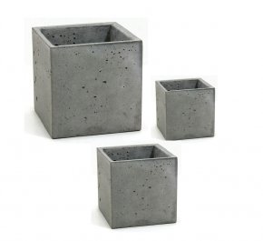 Zestaw ZEN S, L, M - Kwadratowe doniczki z betonu