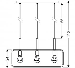 LAMPA WISZĄCA FRAME 3X60W E27 CZARNY