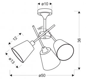 VOX LAMPA SUFITOWA 3X40W E14 CHROM