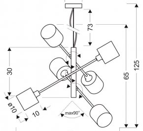 LAMPA WISZĄCA SAX 6X10W E14 SATYNA