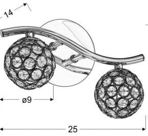 LAMPA SUFITOWA LISTWA STARLET 2XG9 CHROM
