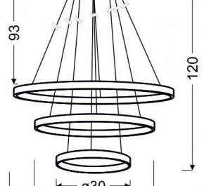 LUNE LAMPA WISZĄCA 50 OKRĄGŁY POTRÓJNY 40W LED 4000K CHROM