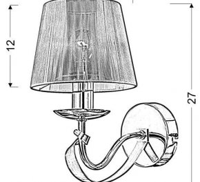 LAMPA KINKIET DIVA 1XE27 SREBRNA