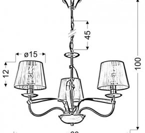 LAMPA WISZĄCA DIVA 3XE27 SREBRNA