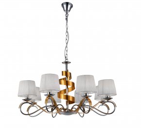 LAMPA WISZĄCA DENIS 8XE14 ZŁOTO CHROM