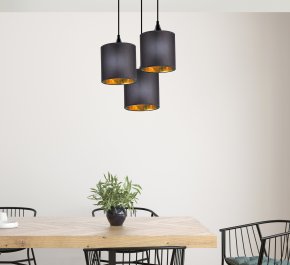 LONG LAMPA WISZĄCA TALERZ 3X40W E14 CZARNY