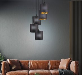 LONG LAMPA WISZĄCA TALERZ 5X40W E14 CZARNY