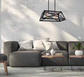 CZARNY ŻYRANDOL LAMPA LOFTOWA ORIGAMI 2x40W