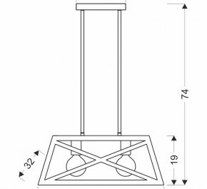 CZARNY ŻYRANDOL LAMPA LOFTOWA ORIGAMI 2x40W