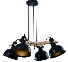 Lampa industrialna RENO regulowana czarna 4x40W E27