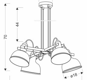 Lampa industrialna RENO regulowana czarna 4x40W E27