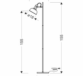 Lampa industrialna podlogowa RENO regulowana czarna