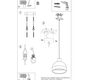 LAMPA NAD WYSPĘ z betonu DAMASO (SL.0281)