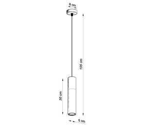 LAMPA NAD WYSPĘ czarna, pojedyncza BORGIO 1 (SL.0650)