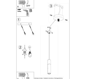 LAMPA NAD WYSPĘ czarna, pojedyncza BORGIO 1 (SL.0650)