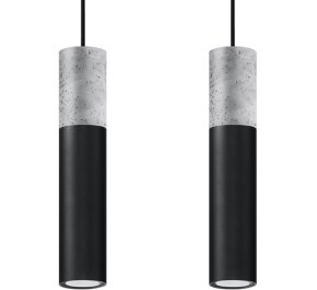 LAMPA NAD STÓŁ czarna, TUBY SUFITOWE CZARNE BORGIO 2 (SL.0651)