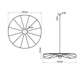 Duży żyrandol do salonu ESKOLA 110 CM (TH.011CZ)