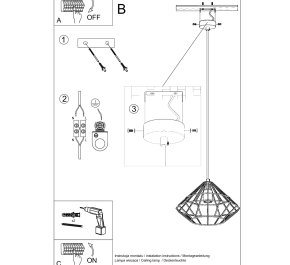 LAMPA sufitowa do kuchni, żyrandol biały UMBERTO (SL.0293)