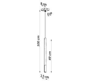 LAMPA SUFITOWA TUBA CZARNA Z MIEDZIANYM MOZAICA 1 (SL.0888)