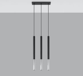 LAMPY SUFITOWE TUBY CZARNY CHROM MOZAICA 3 (SL.0889)