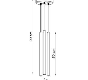 LAMPA sufitowa, TUBY SUFITOWE CZARNE PASTELO 3P (SL.0471)