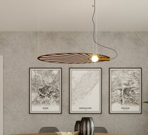 LAMPA SUFITOWA ZŁOTA WISZĄCA LEHDET (TH.001ZL)