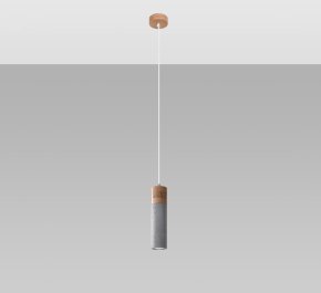 LAMPA sufitowa wisząca długa drewno beton ZANE 1 (SL.0965)